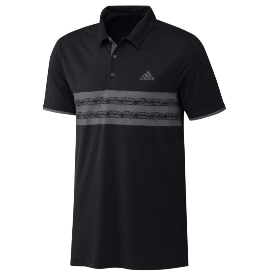 Shirts * | Adidas Core Left Chest Golf Shirt Gm0321 Black/Grey Five