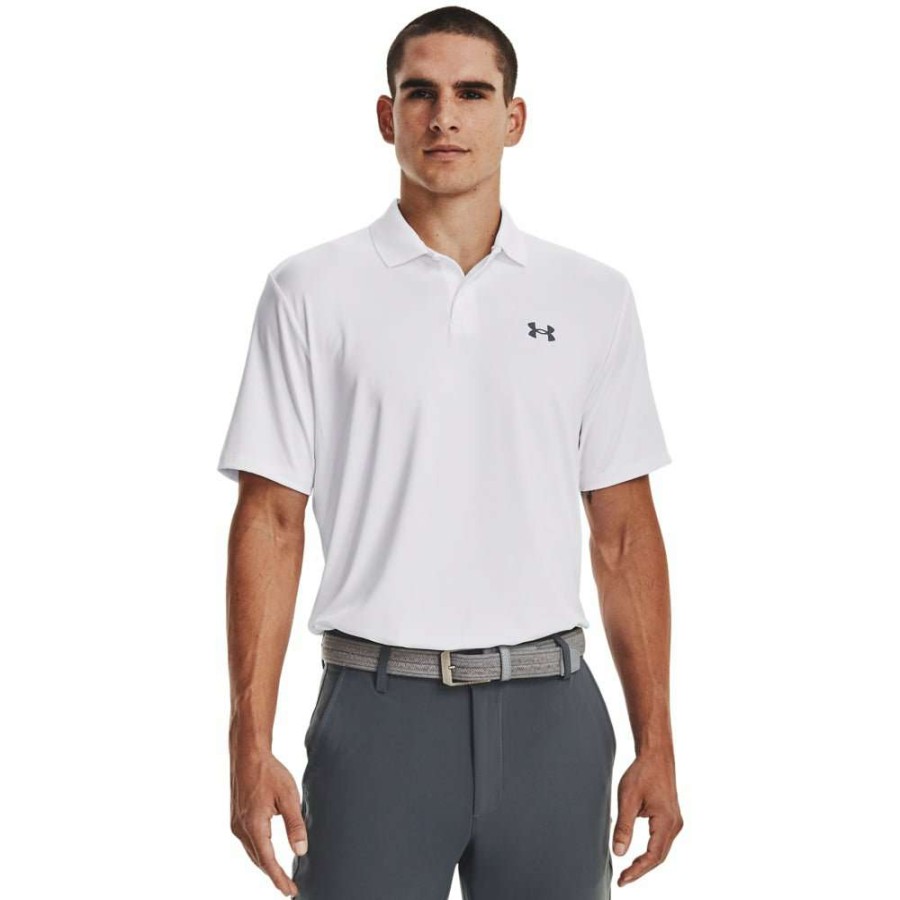 Shirts * | Under Armour Performance 3.0 Golf Shirt 1377374 White 100