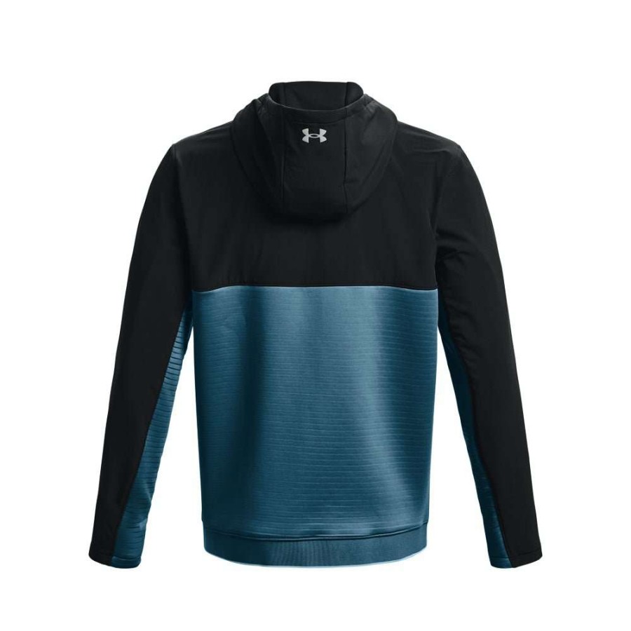 Mid Layers * | Under Armour Storm Daytona Full Zip Golf Mid Layer 1373412 Black/Static Blue 003