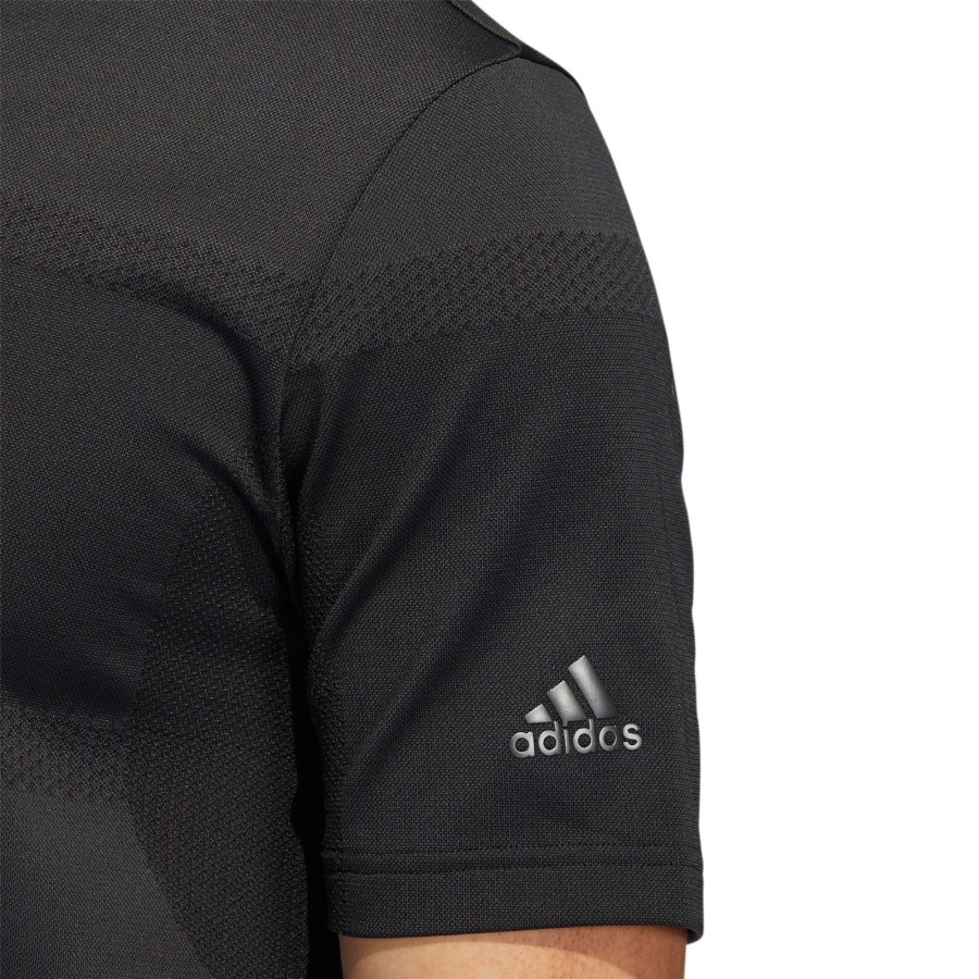 Shirts * | Adidas Statement Seamless Primeknit Golf Polo Shirt H61758 Carbon/Black