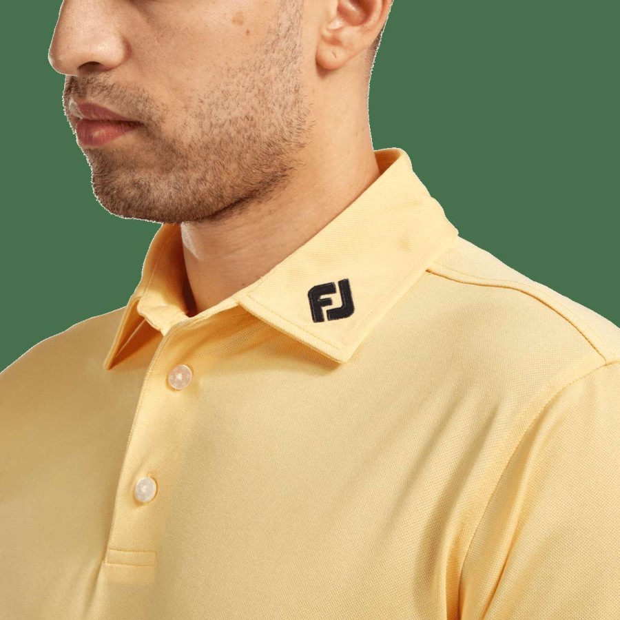 Shirts * | Footjoy Stretch Pique Solid Golf Polo Shirt 91839 Yellow