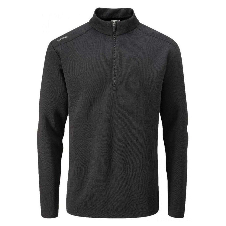 Mid Layers * | Ping Ramsey 1/2 Zip Golf Fleece P03356 Black-060