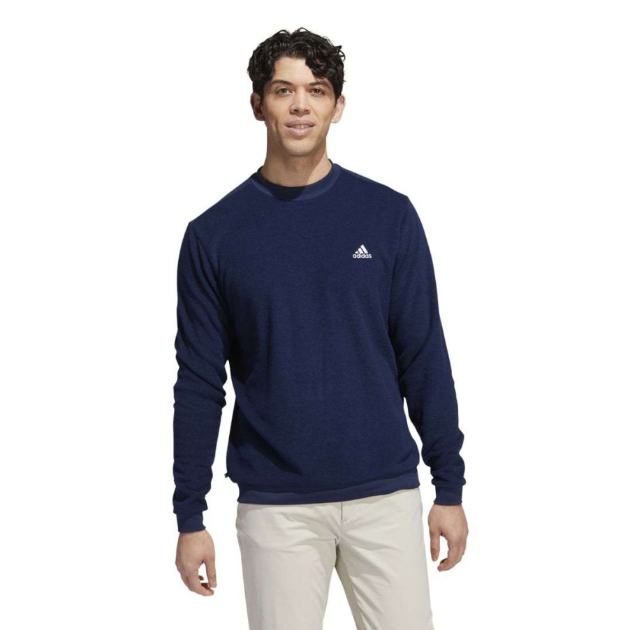 Mid Layers * | Adidas Core Crew Neck Golf Mid Layer Ht5907 Crew Navy