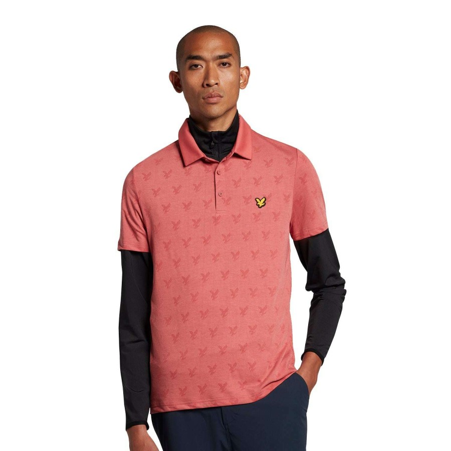 Shirts * | Lyle & Scott Jacquard Golf Polo Shirt Sp1562G Shrimp Marl W717