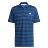 Shirts * | Adidas 2-Colour Stripe Golf Polo Shirt Hi5179 Crew Navy/Blue Rush