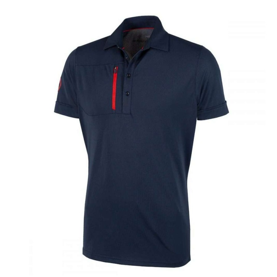 Shirts * | Galvin Green Morton V8+ Golf Shirt G1265 Navy/Red 32