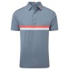 Shirts * | Footjoy Double Chest Band Pique Golf Polo Shirt 88390 Graphite/Coral/White