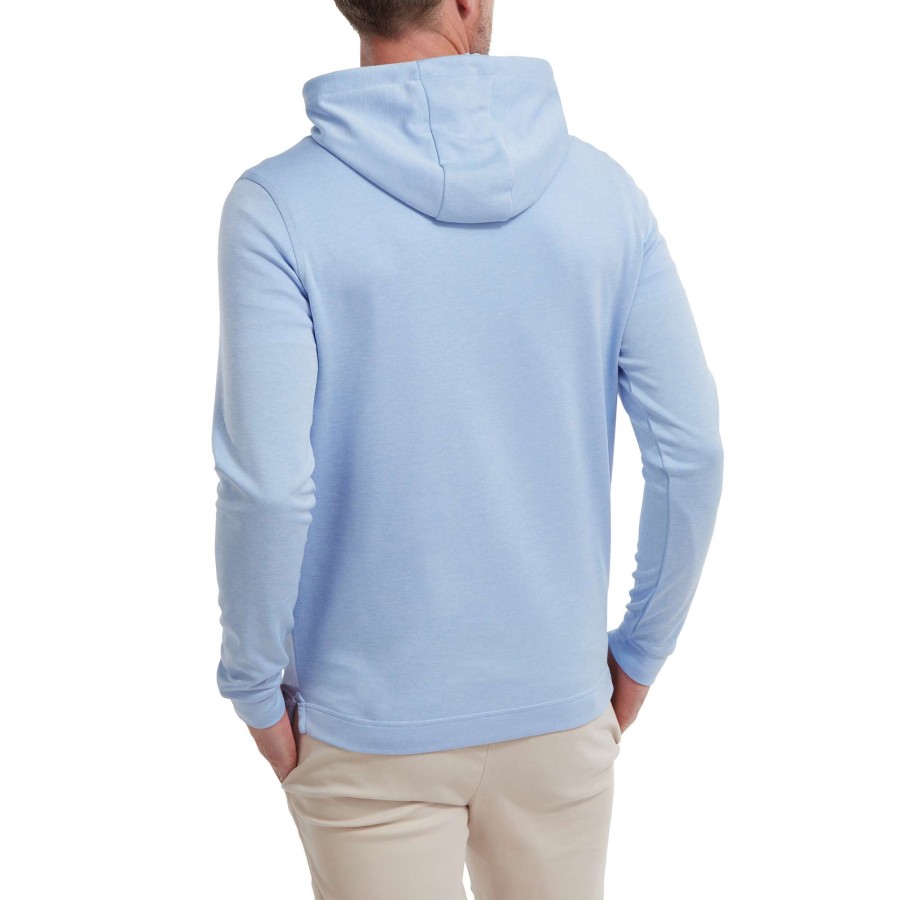 Mid Layers * | Footjoy Lightweight Golf Hoodie 88450 Heather Sky