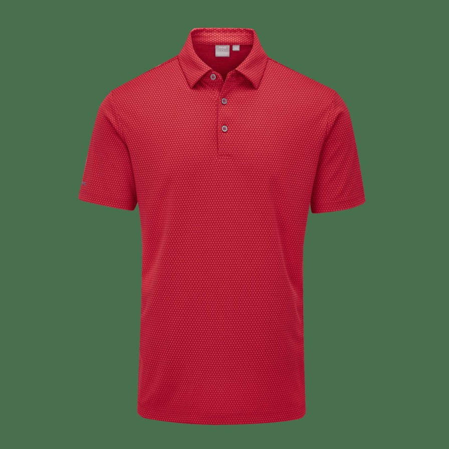 Shirts * | Ping Halcyon Golf Polo Shirt P03461 Poppy Multi Pom