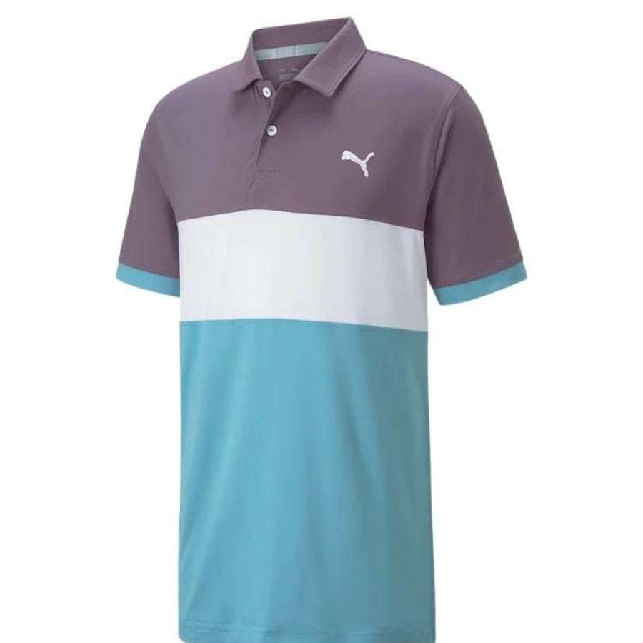 Shirts * | Puma Highway Golf Polo Shirt 532972 Purple Charcoal/Dusty Aqua 09