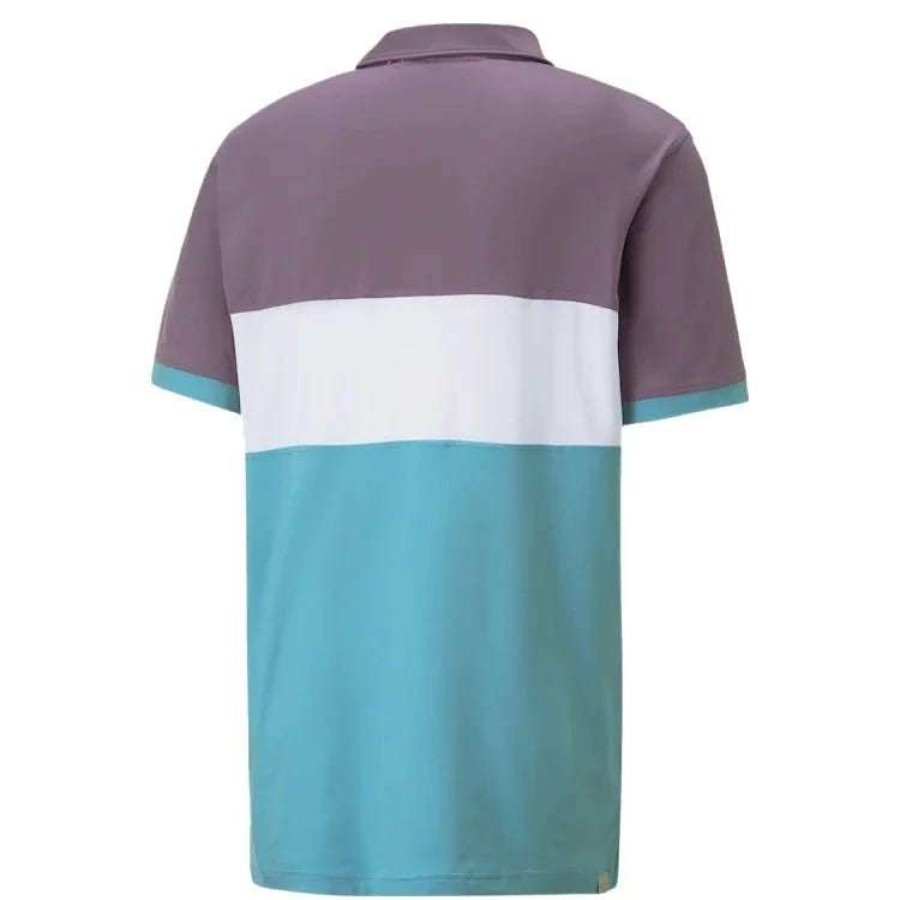 Shirts * | Puma Highway Golf Polo Shirt 532972 Purple Charcoal/Dusty Aqua 09