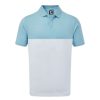 Shirts * | Footjoy Lisle Engineered Colour Block Polo Shirt 92936 Light Blue/White