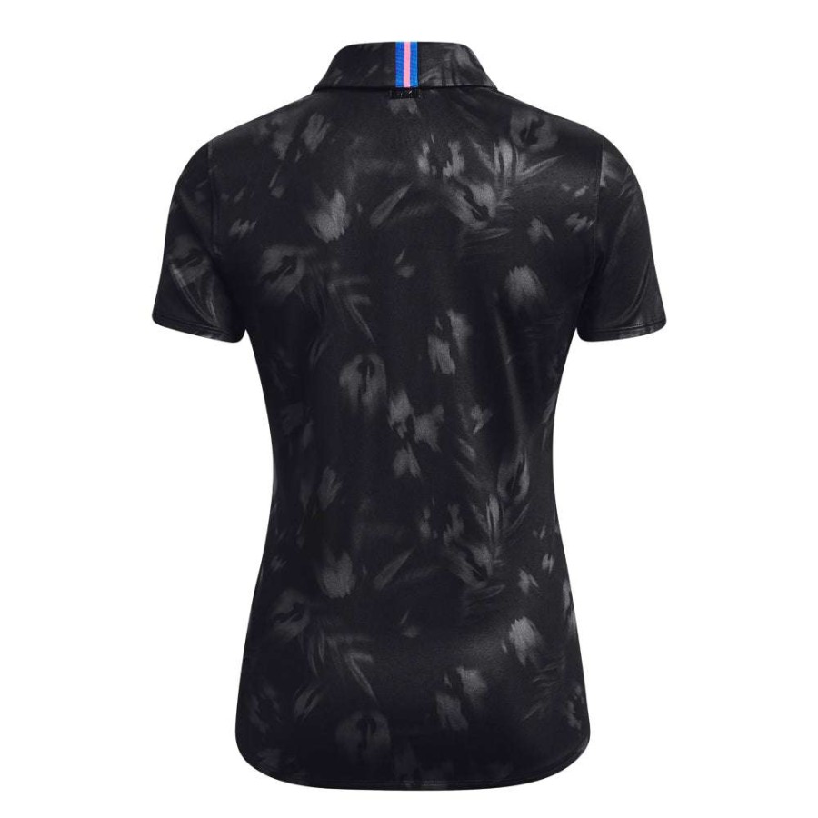 Polo Shirts * | Under Armour Ladies Zinger Blur Golf Shirt 1373638 Black/Steel 002