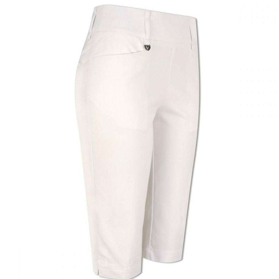 Shorts & Skorts * | Callaway Ladies Inseam Pull On City Golf Shorts Cgbf9022 Brilliant White 123