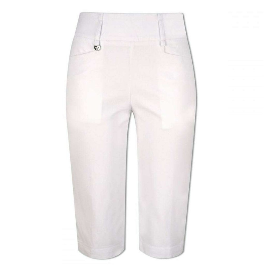 Shorts & Skorts * | Callaway Ladies Inseam Pull On City Golf Shorts Cgbf9022 Brilliant White 123