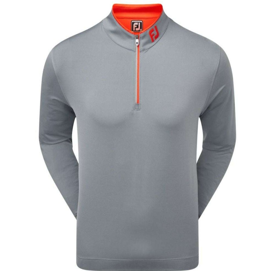 Mid Layers * | Footjoy Mini Stripe 1/2 Zip Golf Top 87968 Smoke/Grey