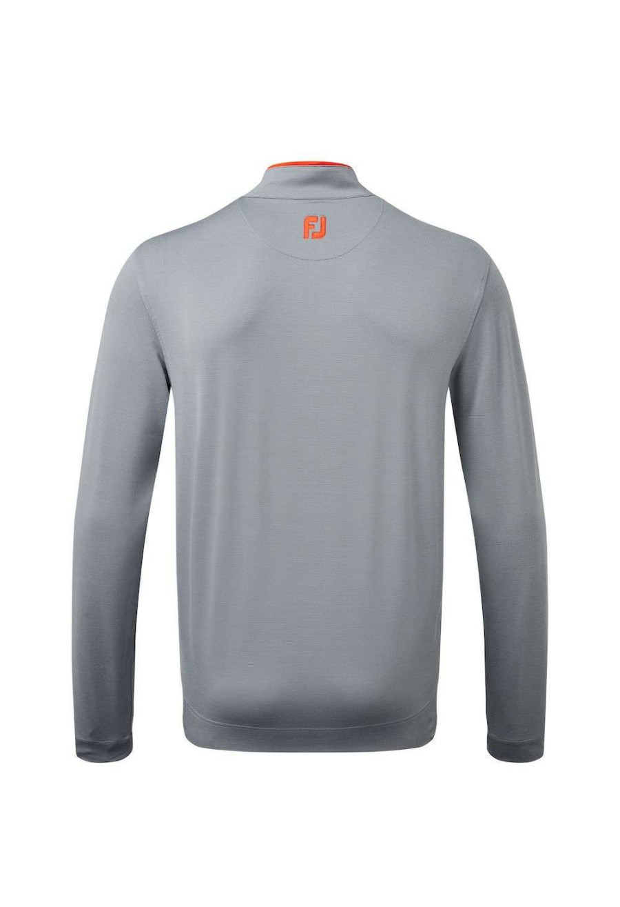 Mid Layers * | Footjoy Mini Stripe 1/2 Zip Golf Top 87968 Smoke/Grey