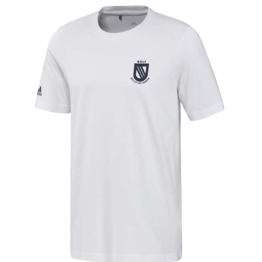 Shirts * | Adidas Champ Golf T-Shirt Gm0086 White/Crew Navy