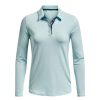 Polo Shirts * | Under Armour Ladies Zinger Microstripe Ls Golf Polo Shirt 1373637 Fuse Teal/White 469