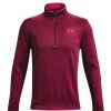 Mid Layers * | Under Armour 1/2-Zip Fleece Golf Sweater 1359971 Pink 656